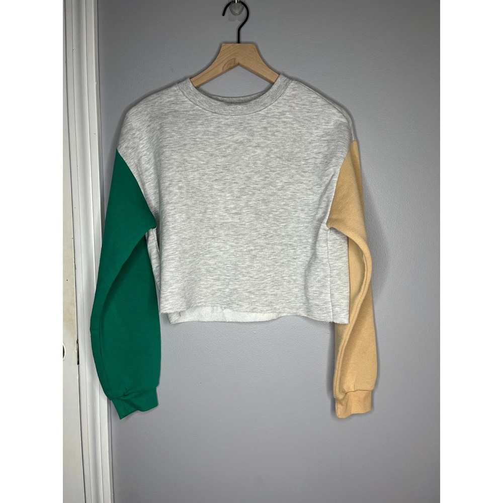 Forever 21 Cropped Colorblock Crewneck